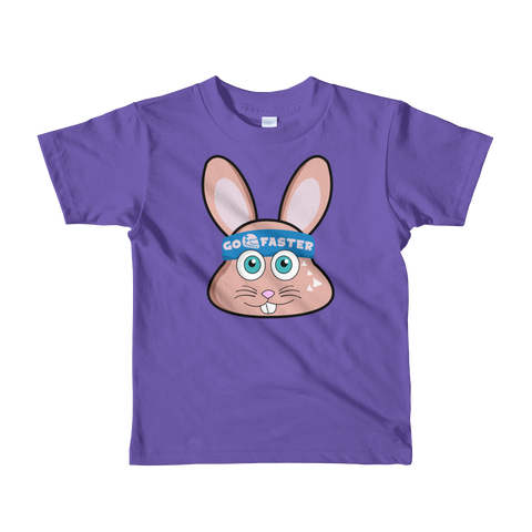 Frantic "Go Faster" Bunny Short sleeve kids t-shirt, Purple