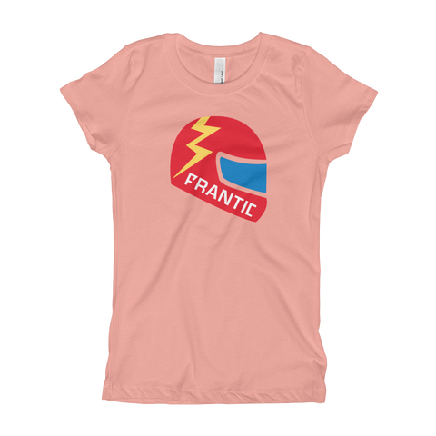 Frantic Helmet Multi Color Girl's T-Shirt, Light Pink